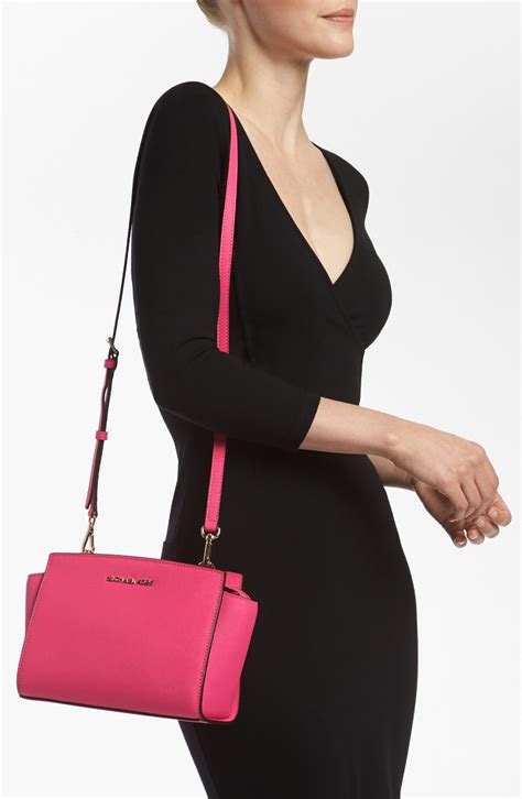 mk pink handbag|michael kors pink shoulder bags.